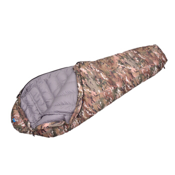 ブラックロック暴発の新型軍事訓練キャンプ寝袋屋外ミイラ羽毛布団袋600ポンの白アヒルの絨毯KDD迷彩90%白鴨のミイラ1000グラムの充填量をつなぎ合わせることができます。
