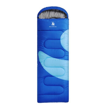 徽カモシカ寝袋大人の屋外キャンプ綿寝袋は笑顔の図案をつづり合わせて2 kgの寝袋をキャンプできます。秋冬の室内オフィス昼休み保温寝袋1.35 kgの青色