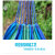 二人でハンモ野外ブランコ家庭の子供用ブランコ通気ネットのベッド寮の大学生寮の吊り椅子と子供公園のシングルルームの青いストライプの2メートル*1メートル