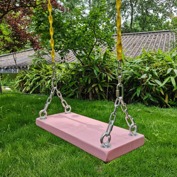 丸太鉄鎖ブランコ防腐木アウトドア子供のために、大人の庭を楽しむために設計されたカラーシートの特恵ピンクの長さ60×20 cm幅の屋外シングルポールのストラップに2本の2メートルめっきをします。