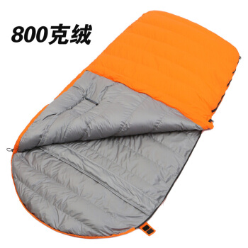 寝袋野外キャンピング大人二人で幅を長くします。冬は厚いマイナス30度携帯で800グラムのオレンジ色をプラスします。